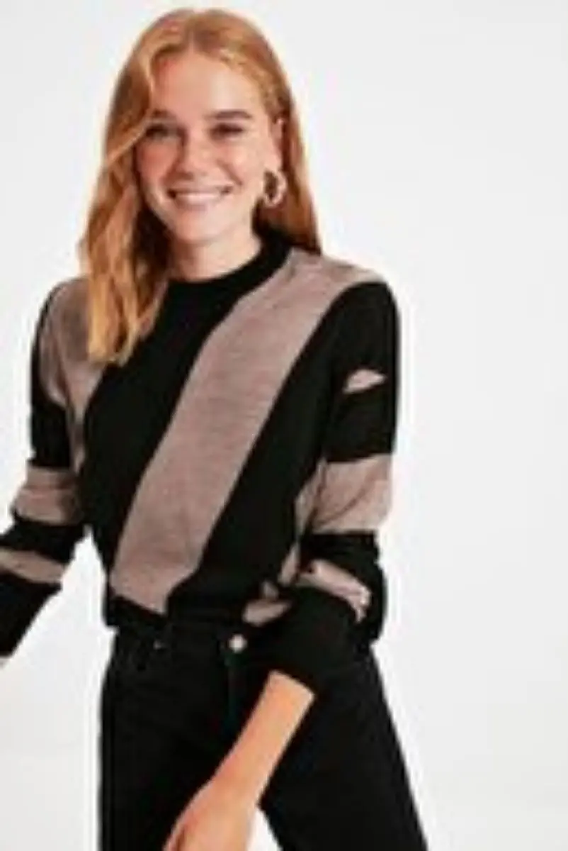 

Camel color block Knitwear sweater TWOAW20KZ0909
