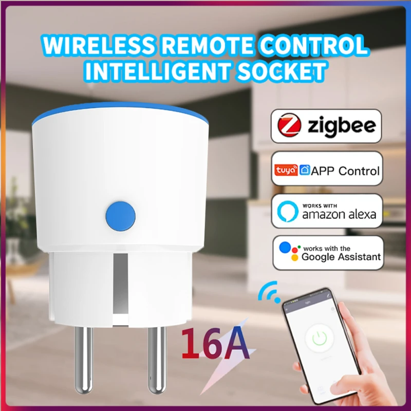 

Умная розетка Tuya Zigbee 3.0, 16 А, 3680 Вт, с ДУ