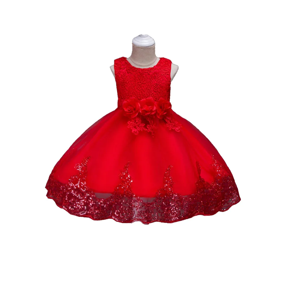 

Кружевное Сетчатое платье принцессы для маленьких девочек, свадебное платье средней длины без рукавов с большим бантом и цветами, детское п...