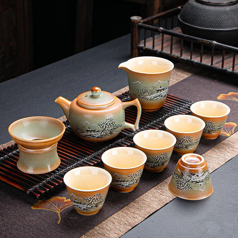 

Ceramic Teaware Set Chinese Kung Fu Teaset Teapot Home and Office Teaware With Box Teaset Gaiwan Tea Cups Of Tea Ceremony
