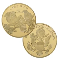 liberty coin bald eagle in god we trust us gold plated commemorative coins badge pin for collection souvenir gift america