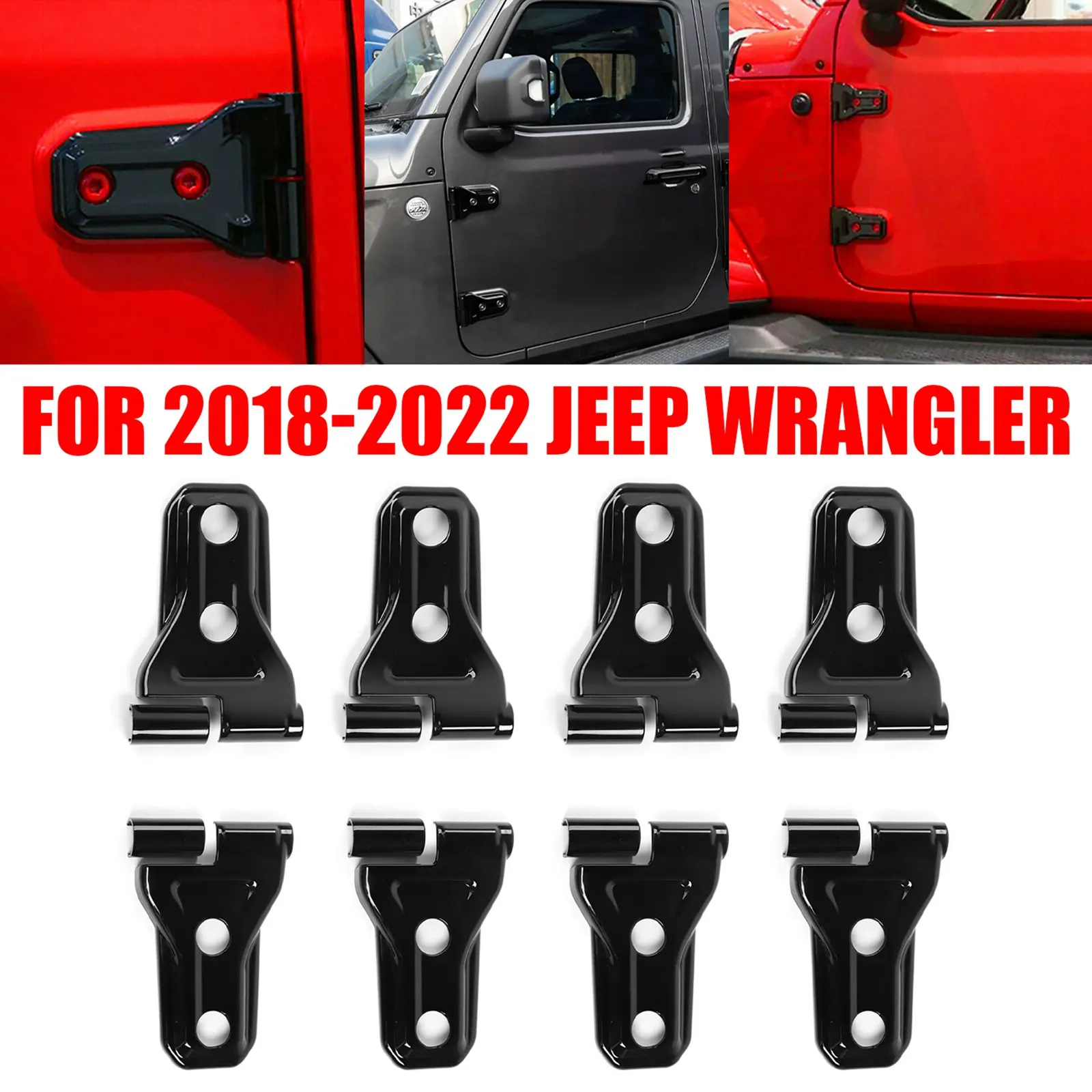 Black Door Hinge Cover for 2018-2022 Jeep Wrangler JL Unlimited Gladiator 4Door