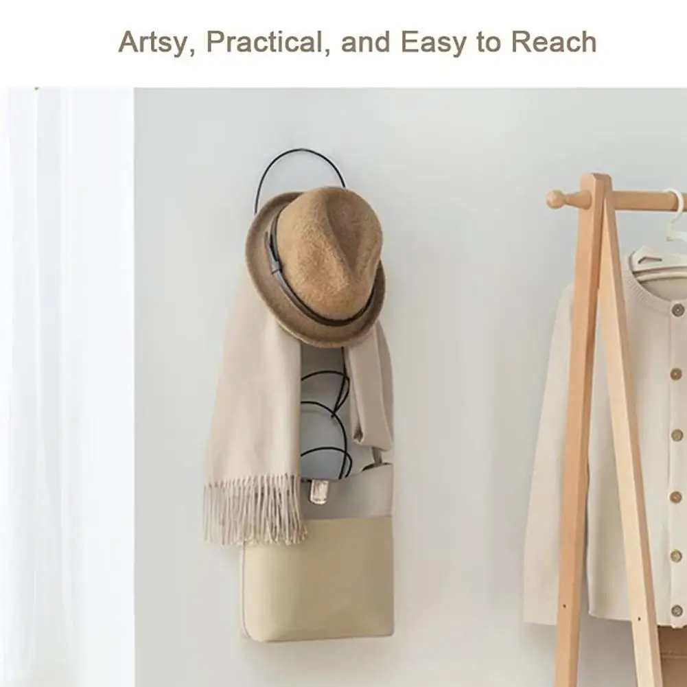 

5 Rings Hat Hanger Wall Mount Hat Holder Cap Rack Storage Home Hooks Scarf Shelf Doors Bag Organizer Hangers Rack Behind Di J4c1