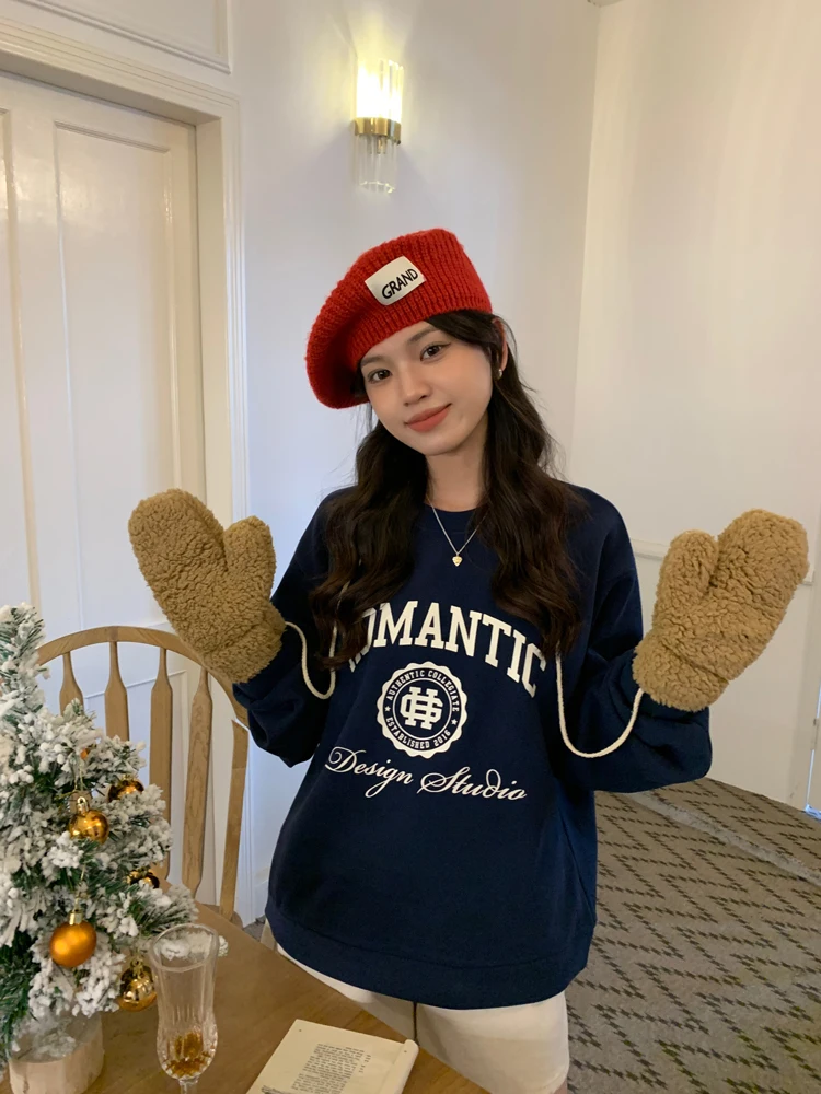 

Women's Sweatshirts Japanese Harajuku Vintage Lazy Casual Letterprint Loose Sweatshirt Female Korean Cute Clothing For Women