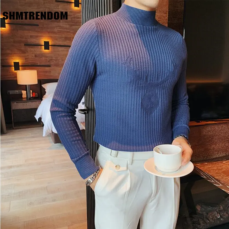 

2023 Brand Clothing Men Warm Winter Turtleneck Knit Sweater/Male Slim Fit Fsshion Leisure Set Head Sweaters/Man Knit Shirt S-3XL