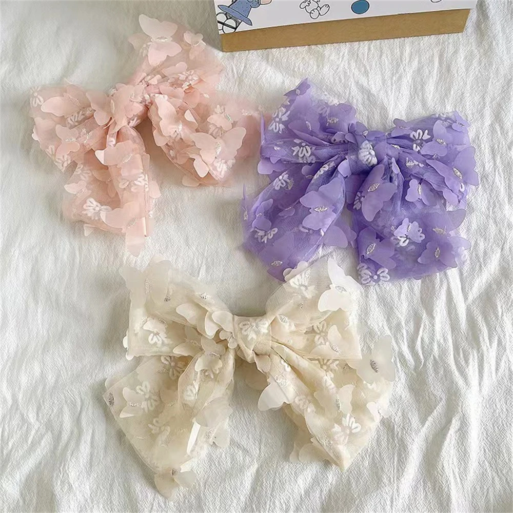 

Mesh Yarn Bowknot Spring Hairpin Trendy Women Butterfly Ponytail Hair Tie Fragmented Hair Headband Hair Accessories For Girls