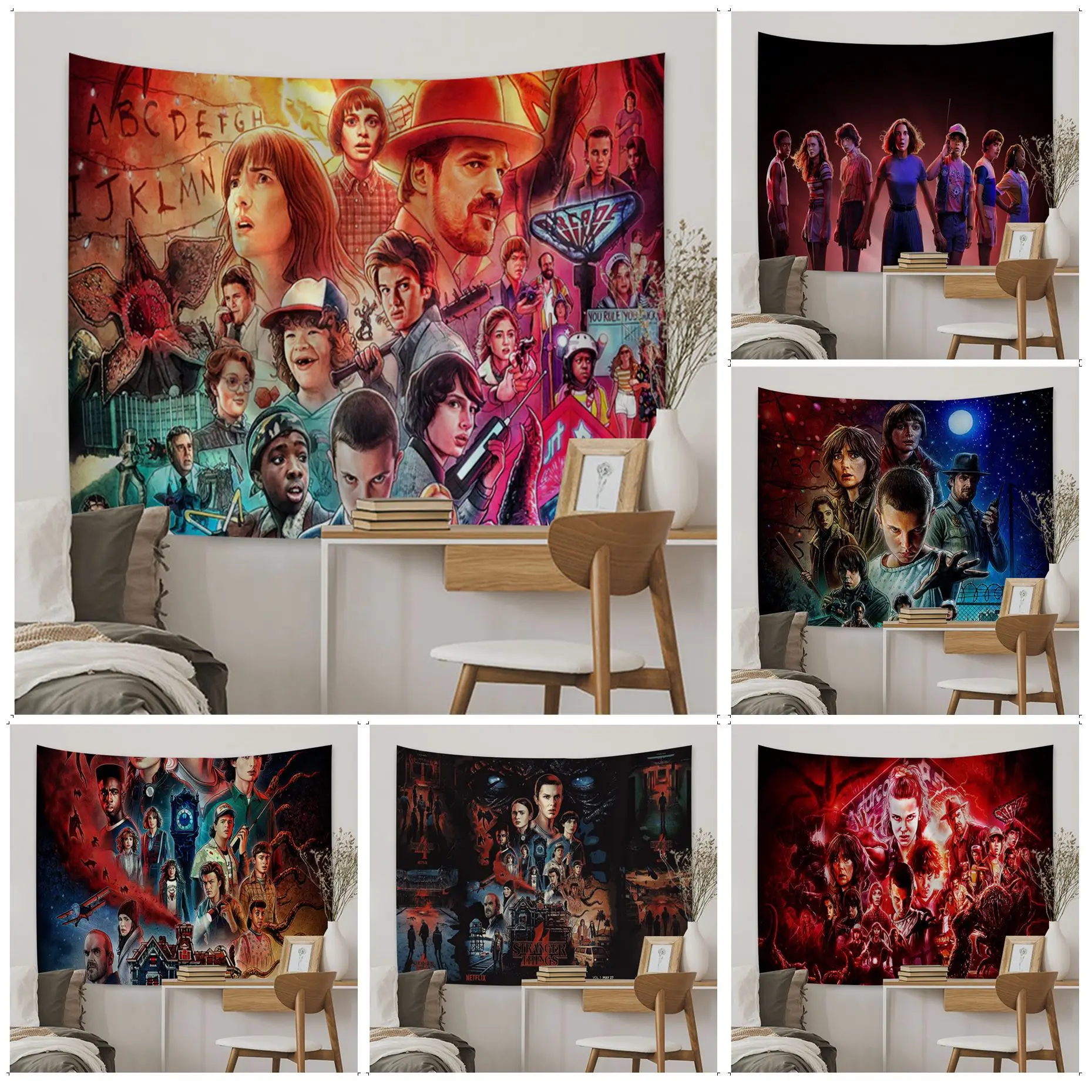 

Stranger Things Wall Tapestry Hanging Tarot Hippie Wall Rugs Dorm Art Home Decor