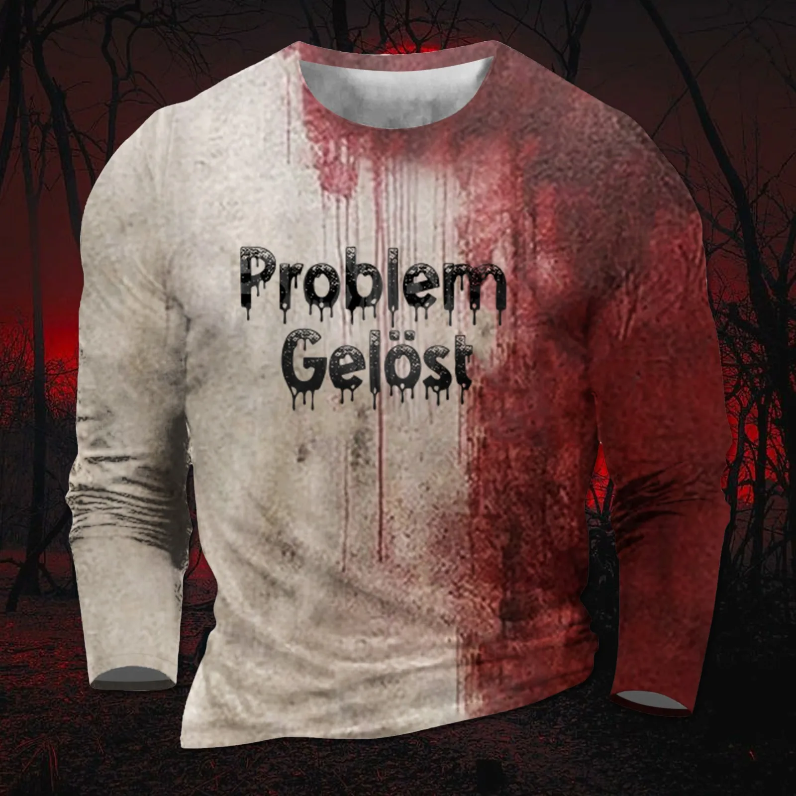 Мужская Повседневная футболка с принтом на Хэллоуин кровавый ужас и принт модная