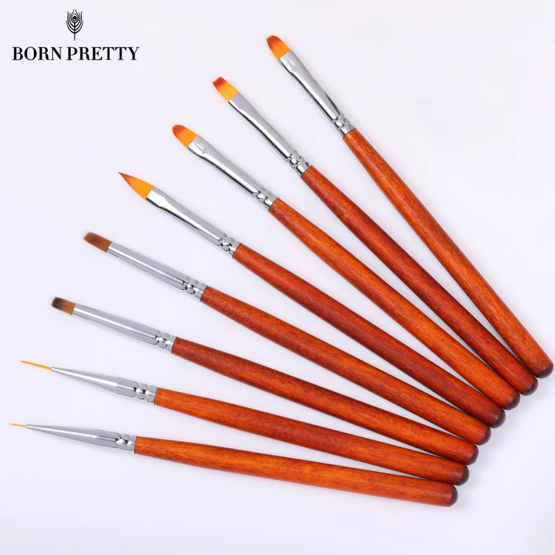 BORN PRETTY Nail Liner Pen Handle Red Gradient Acrylic UV Gel Brush Manicure For Gel Polish Dotting Pen Nail Art Painting Tools