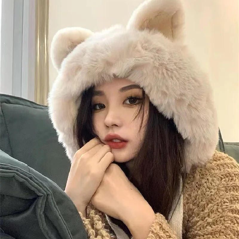 

Японская Милая трикотажная шапка ручной работы, модель 100%, бархатная Лыжная шерстяная шапка Twinter