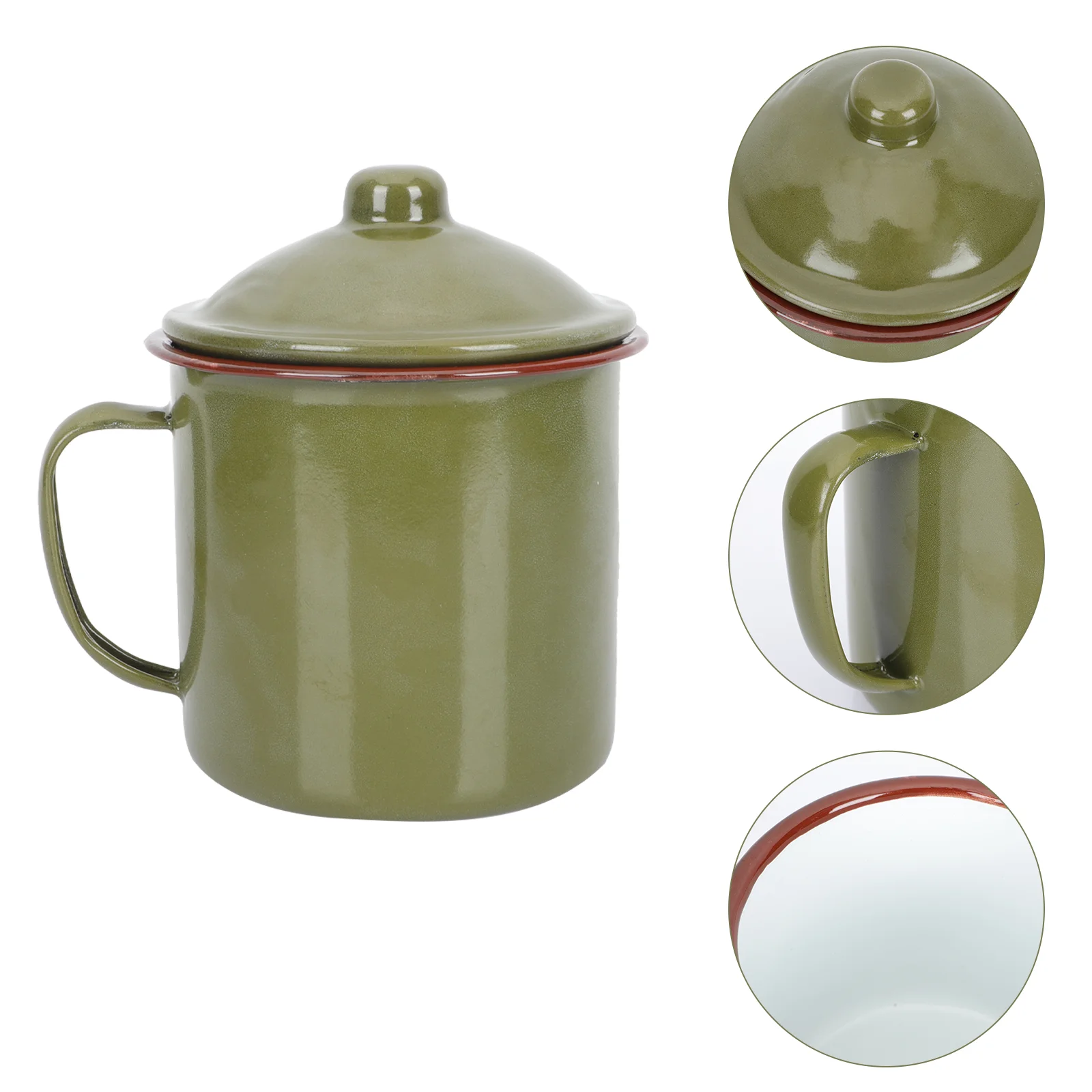 

Enamel Mug Retro Style Water Mug Water Storage Cup Water Drinking Cup with Cover