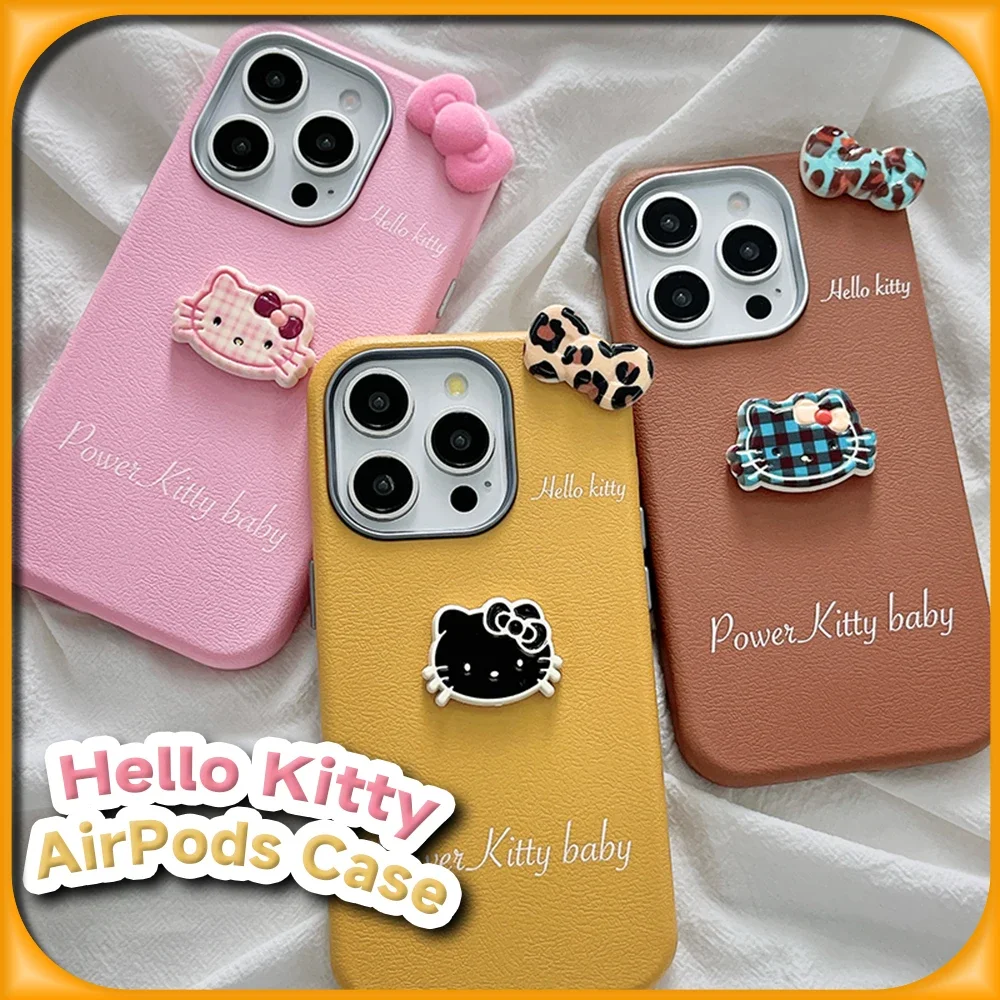 Простой стильный чехол Kawaii Hello Kitty для iPhone 16 15 14 13 12 Pro Max Sanrio защитный в стиле аниме