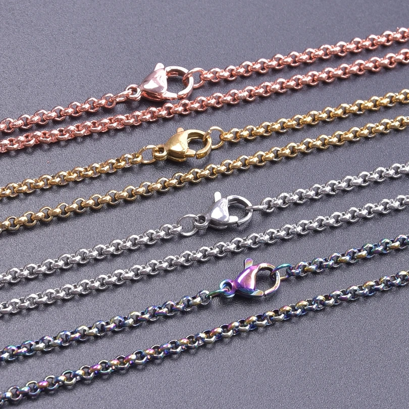 Цепочка Из Нержавеющей Стали радужного цвета для изготовления ожерелья