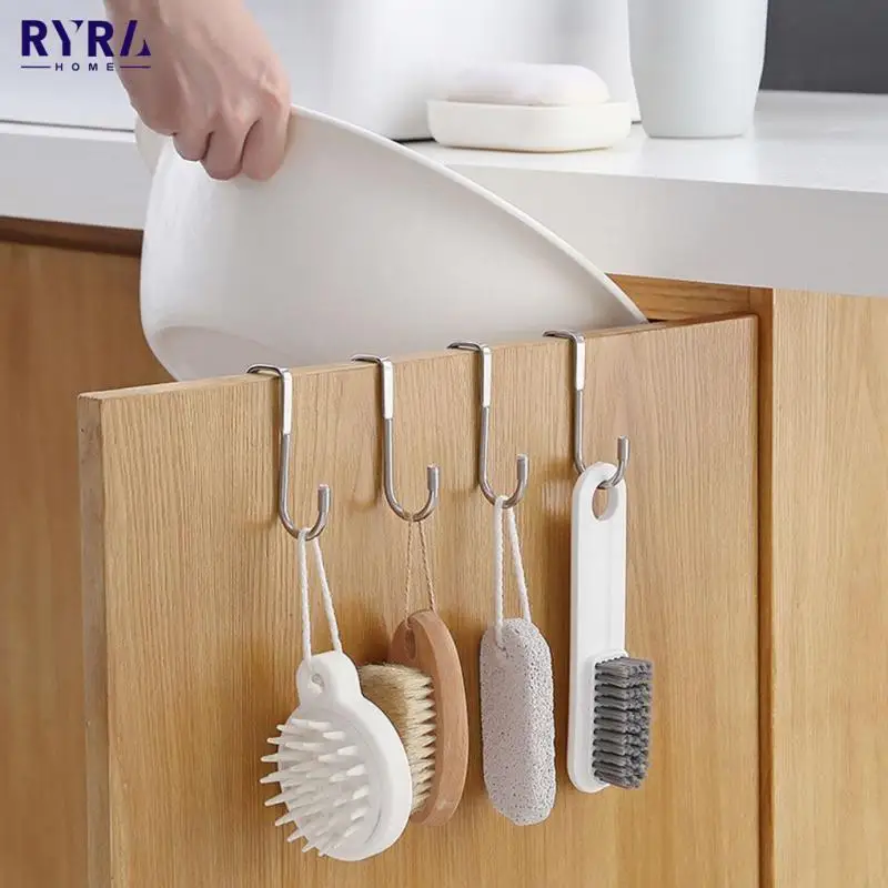 

Дверные Крючки из нержавеющей стали, вешалки для дверей типа S, настенные вешалки для пальто без гвоздей, вешалки для полотенец, аксессуары