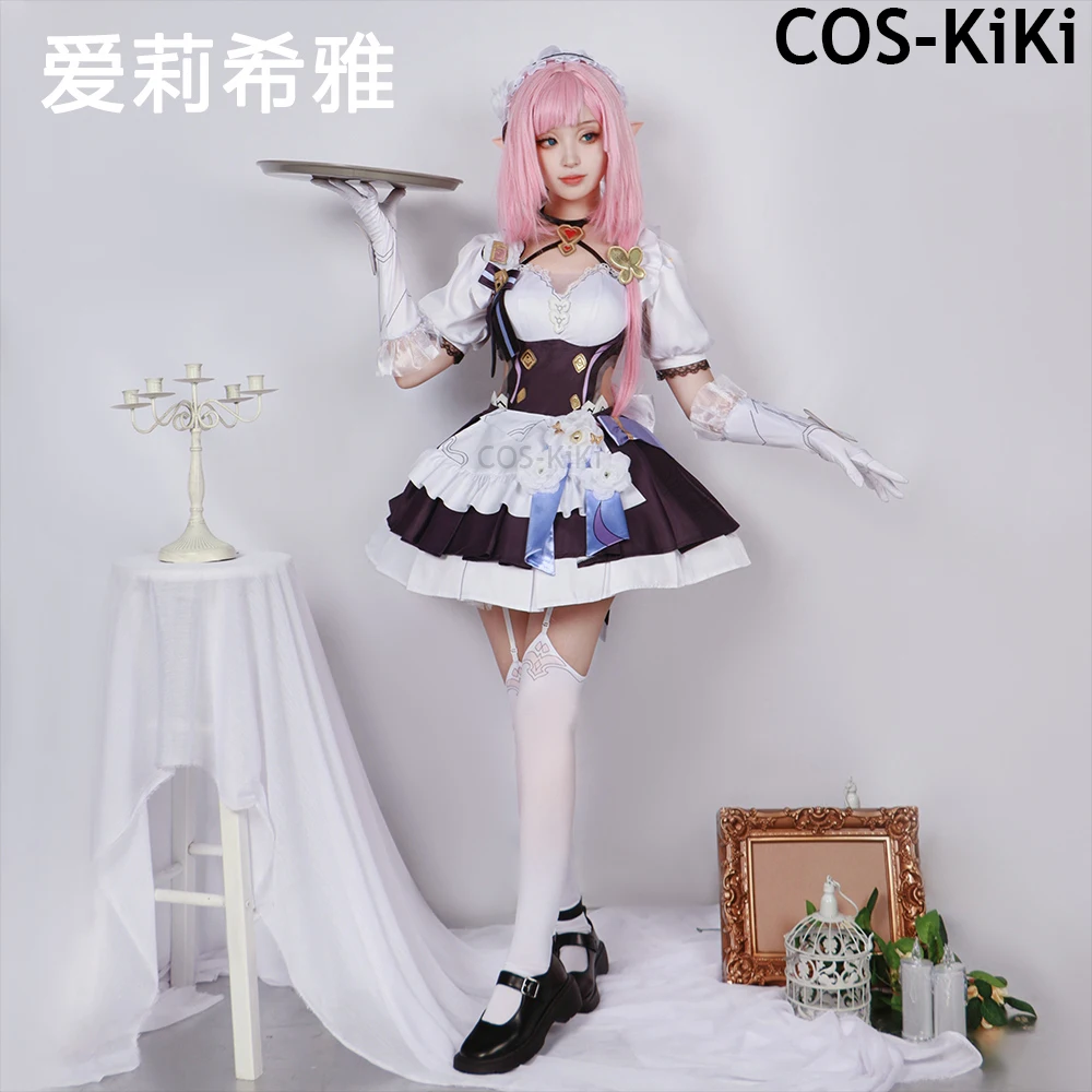 COS-KiKi Honkai Impact 3rd Elysia Miss Pink Fairy возлюбленная горничная Платье для Хэллоуина