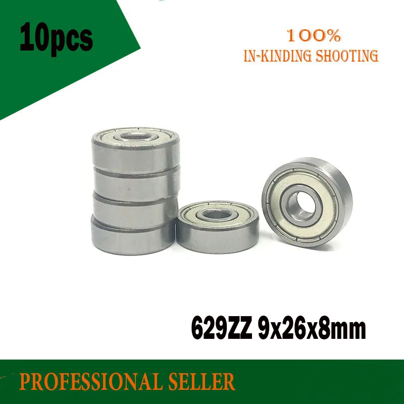 10pcs free shipping 629ZZ 9*26*8 mm 629 zz 9x26x8mm Miniature deep groove ball bearing