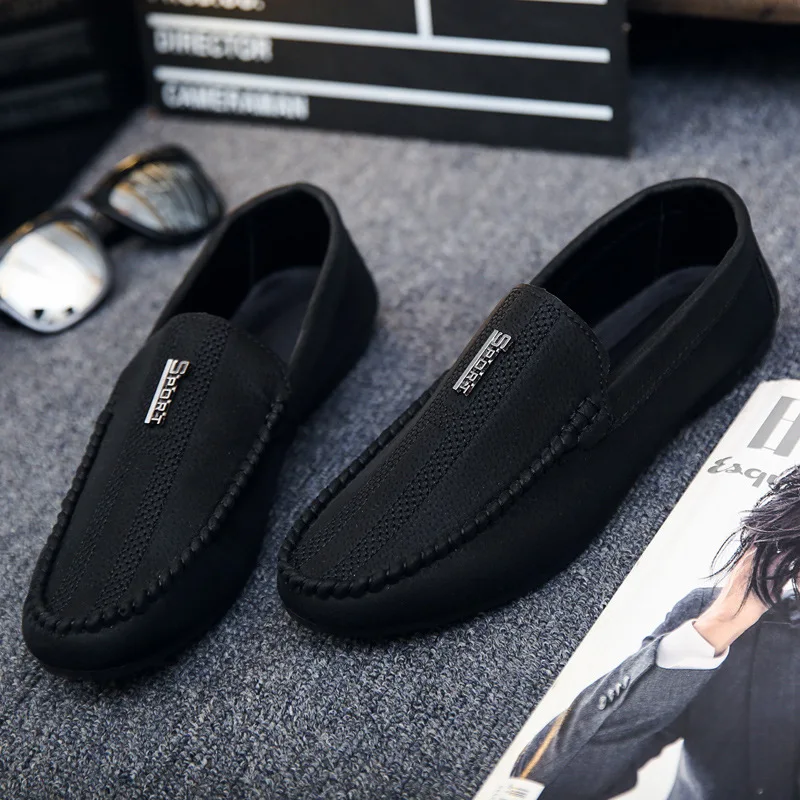 

Men Shoes Lightweight Canvas Shoes Soft Comfortable Non-slip Fashion Flat Loafers Moccasins Breathable Men Slip-On Casual Shoes