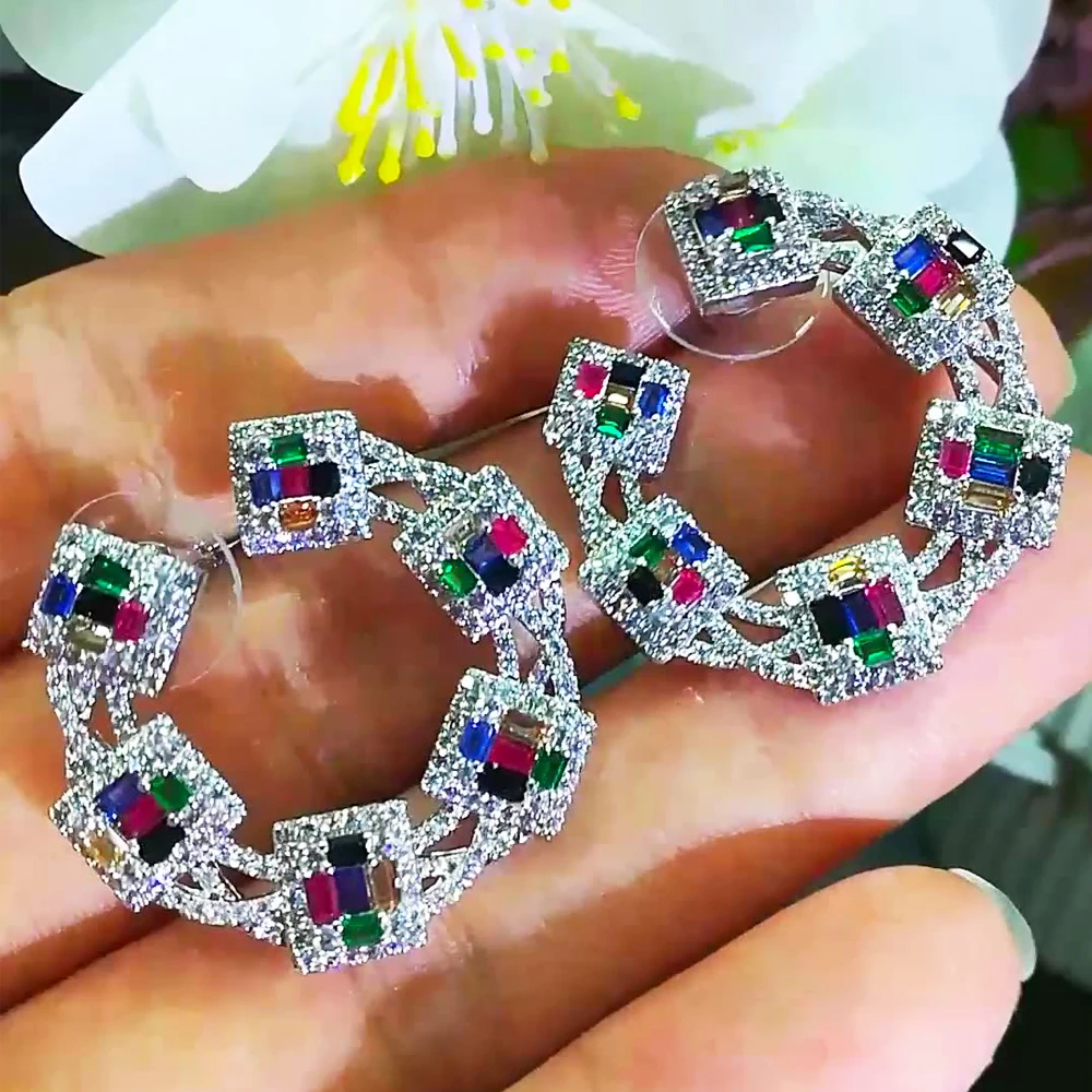 

Missvikki роскошные современные Очаровательные Круглые серьги для женщин Свадебные блестящие серьги 2020 Brincos женские DIY модные ювелирные издели...