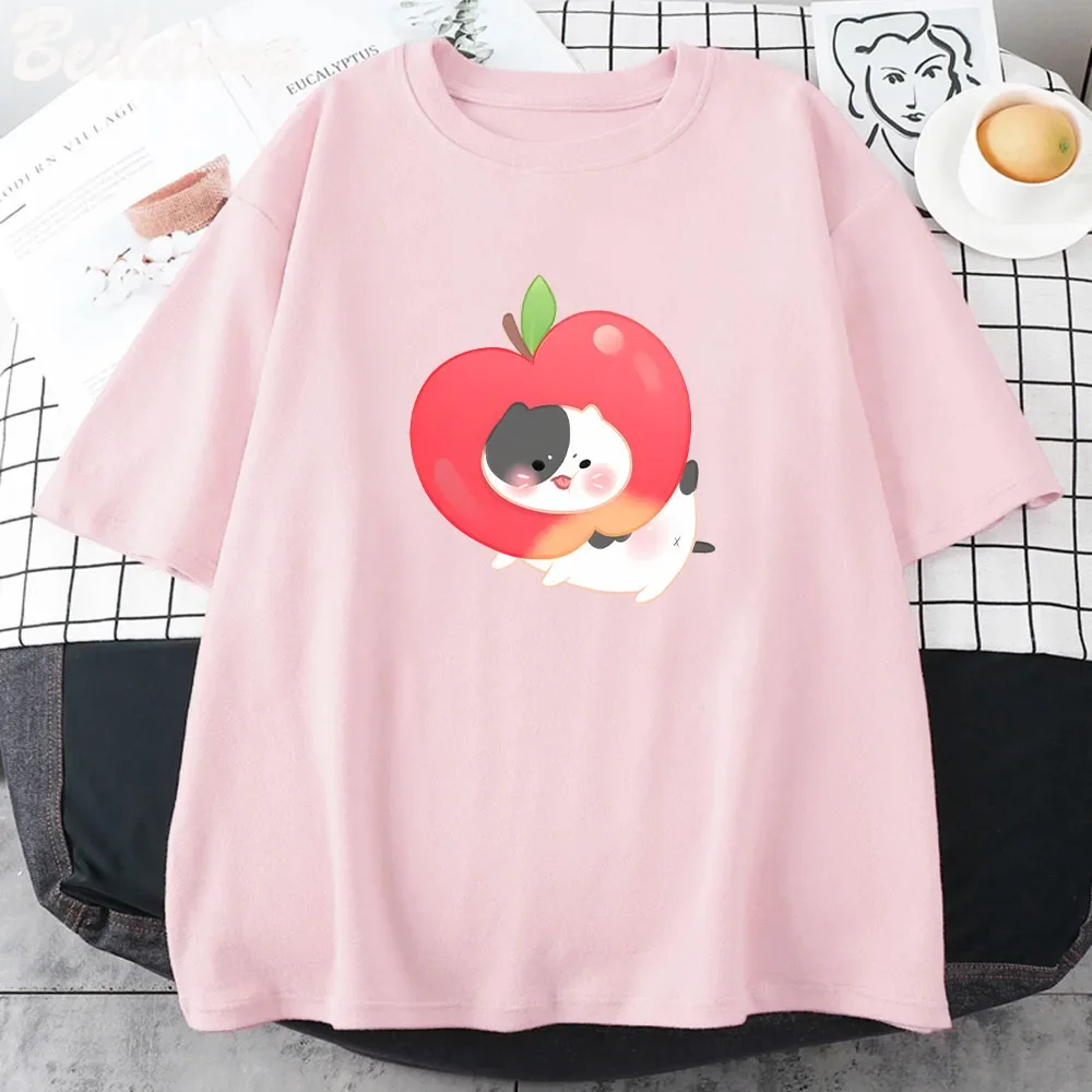 Женская футболка в стиле Харадзюку Angy розовая Милая с мультяшным принтом