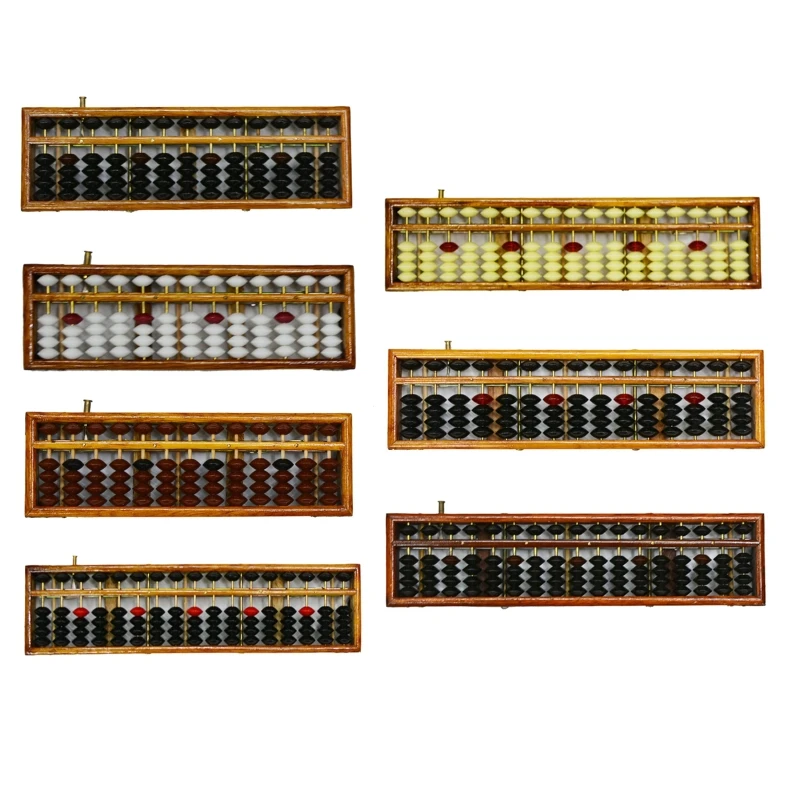 

Y9RF Chinese Abacus Calculator Traditional Wooden Abacus with Reset Button for Kids