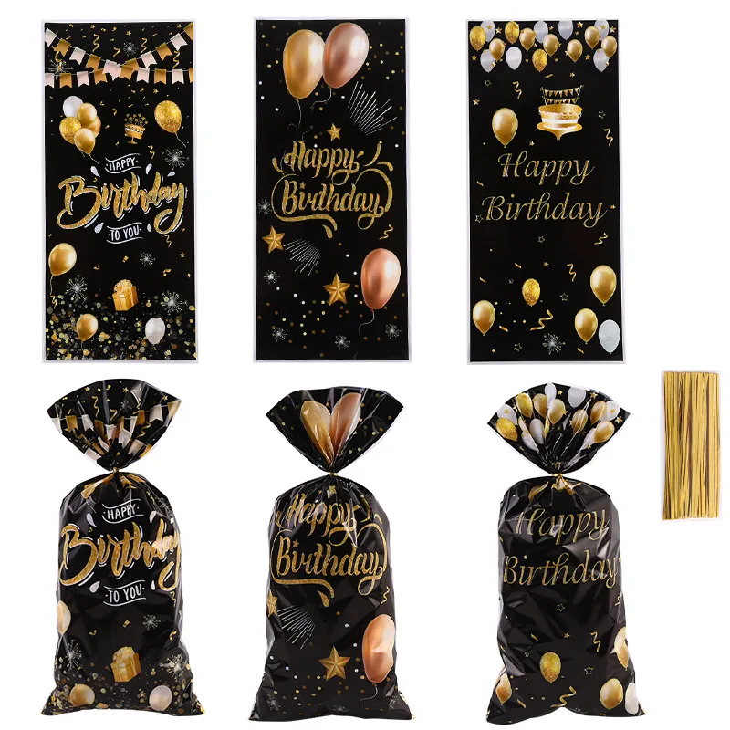 

Черные подарочные пакеты для конфет 50 шт.