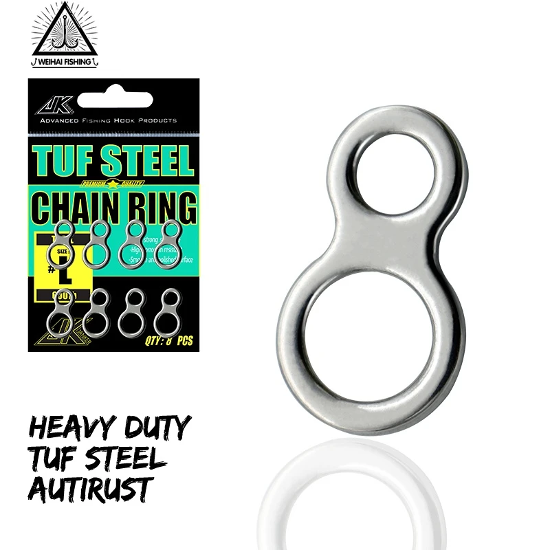 

WH TGR Heavy Fishing Double 8 Solid Ring 400-600lbs Swivel Trolling Connector Jig Assist Hook Saltwater Fishing Accessories Sea