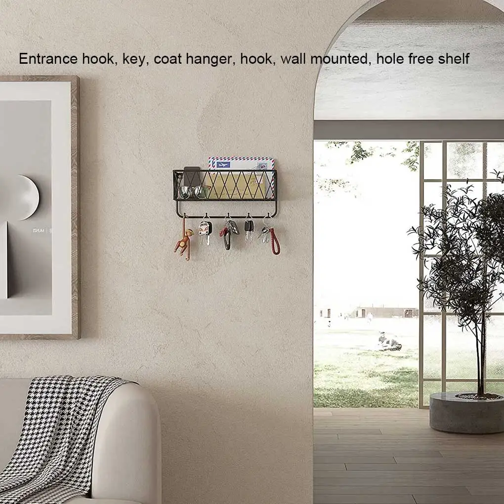 

Wall Mounted Holder Hanging Handbag Storage Hook Office Washroom Living Room Bedroom Magazines Organizing Basket