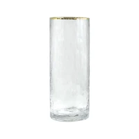 nordic minimalist ornaments with gold and cold pattern straight transparent glass vase flower home decoration ornaments