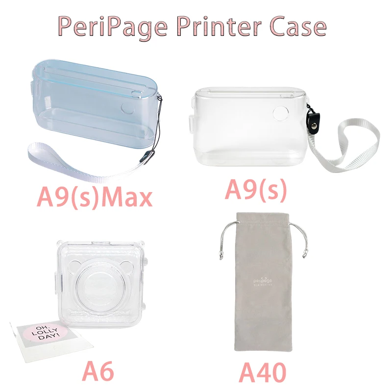 PeriPage Tranparent Protection Case For A6 A9 A9Max Printer Protected Bag For A40 Printer