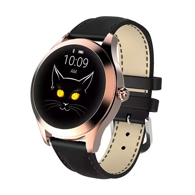 

Новинка IP68 Водонепроницаемые Смарт-часы женский милый браслет пульсометр мониторинг сна Смарт-часы для IOS Android KW10 Золотой ремешок