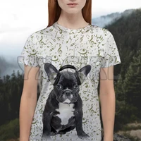 2022 summer fashion men t shirt great music with french bulldog 3d all over printed funny dog tee tops shirts unisex tshirt