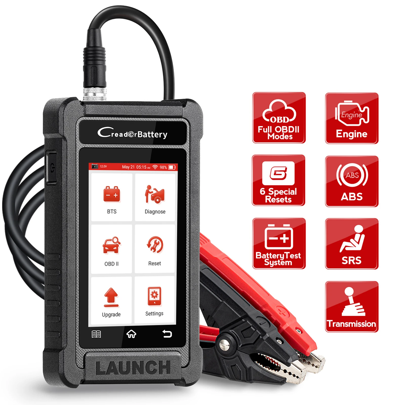 

LAUNCH X431 CRB5001 OBD2 Diagnostic Tools 12V Car Battery Tester Auto ENG ABS SRS AT OIL BMS TPMS 6 Reset Free Update pk BST360