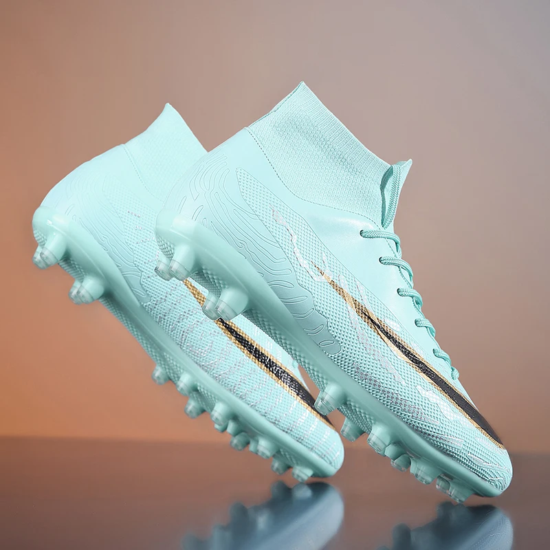 

New Long Nail Broken Nail Outdoor Sports Training Football Shoes High Top Elastic Shoes Anti slip Assassin Football Shoes