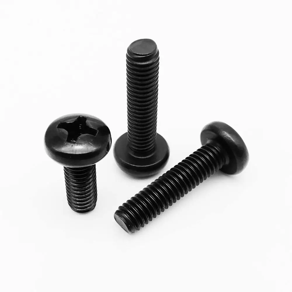 

1/20pcs M5 M6 M8 Black 304 Stainless Steel Cross Recessed Round Phillips Pan Head Screw Bolt Diameter 5mm 6mm 8mm Length 5-100mm