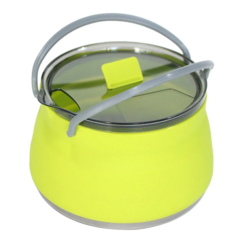 

1L Outdoor Foldable Water Portable Silicone Kettle Cooking Food Pot Stainless Steel Bottom Folding Water Kettle