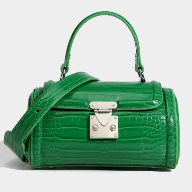 

Design Single Shoulder Cylindrical Women's Handbag 2022 New Crocodile Pattern Messenger Bag Fashion Portable Pillow Bag