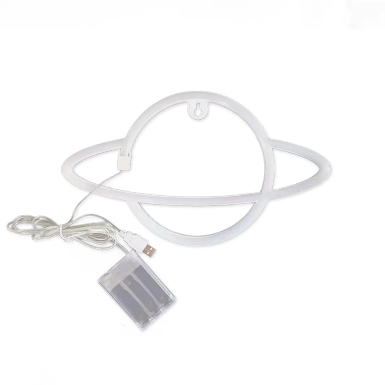 Рождественская красочная фотография желтая неоновая планета с питанием от