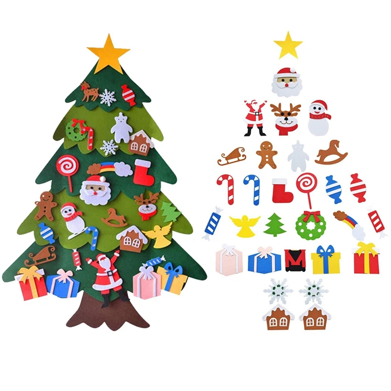 

Kids DIY Felt Christmas Tree Christmas Decorations For Home Christmas Wall Hanging Decorations For Toddlers