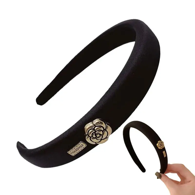 

Повязка для волос для женщин, повязка на голову из сплава камелии, женские аксессуары для укладки волос