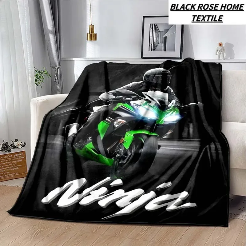 Модное художественное одеяло K-kawasaki с логотипом мотоцикла семейное для гостиной