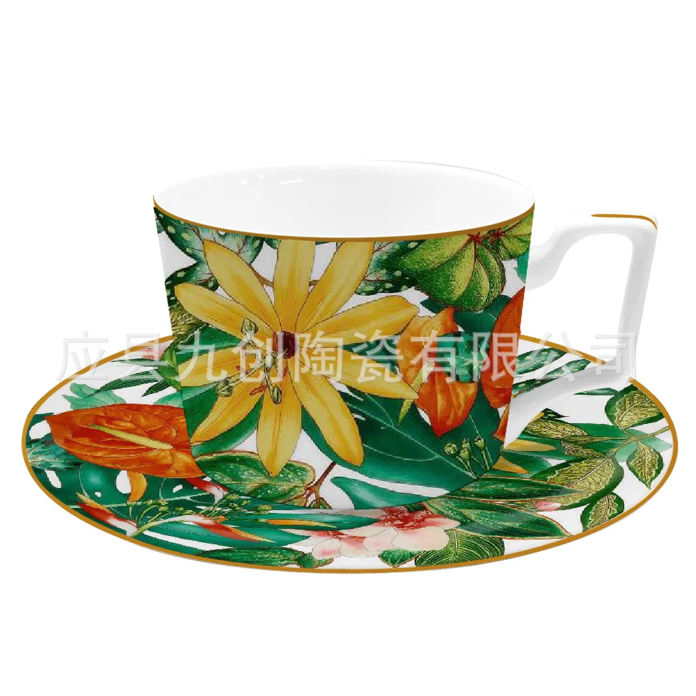 

Conjunto de copo e prato de café série estilo verão, conjunto de hotel, restaurante, casa, copo de leite, caneca, copo de chá