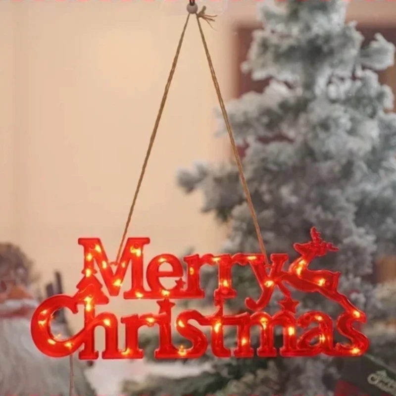 С Рождеством буквенный светодиодный светильник для дома двери окна стены