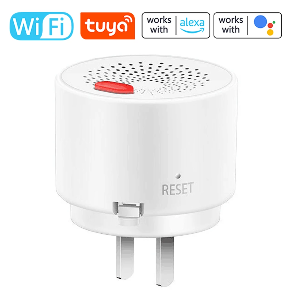 Фото Tuya Wi-Fi сигнализация для природного газа, подключаемый детектор горючего газа, управление через приложение, поддержка легкозаймистых газов/метана/пропана/батана/LPG/LNG №1