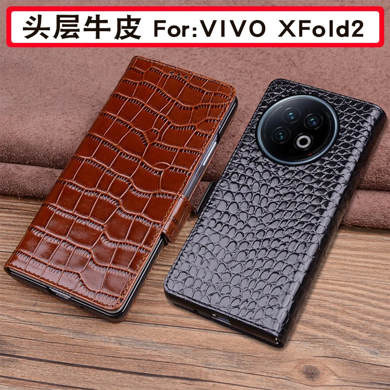 

Genuine Leather Magnetic Fold Case For Vivo X Fold 2 Case