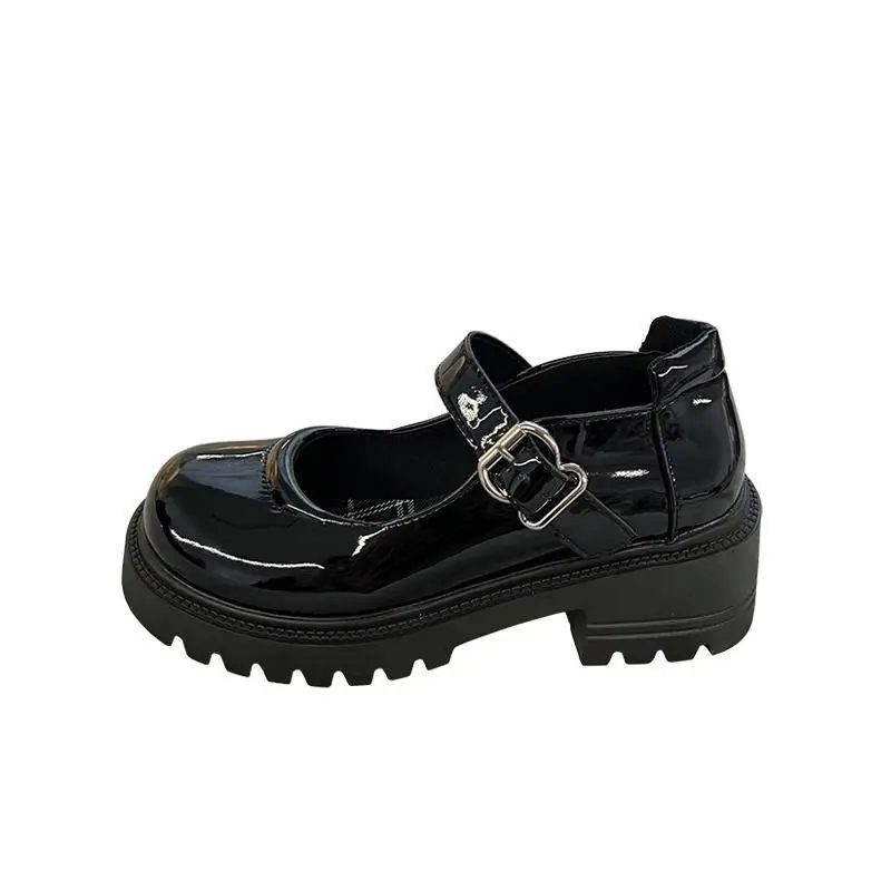 Туфли Мэри Джейн японские кожаные туфли женские весенне-летние на толстой