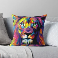 banksy rainbow lion graffiti pop art painting polyester decor pillow case home cushion cover 4545cm