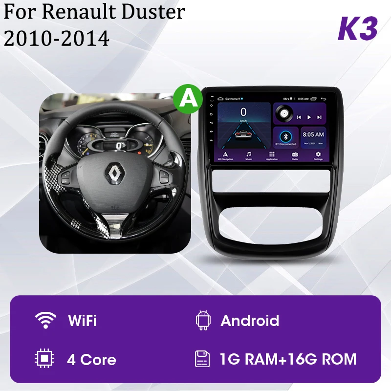 

Автомобильный радиоприемник 2Din Andriod для Renault Duster 1 2010-2015 для Nissan Terrano 3 2014-2022, мультимедийный видеоплеер, навигация Carplay