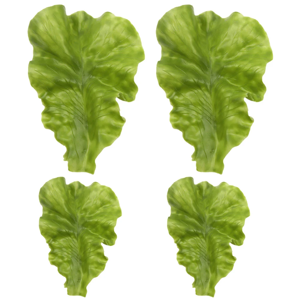 

4 Pcs Wreath Decor Fake Fruit Artificiales Para Vegetables Leaf Faux Lettuce Leaves Simulated
