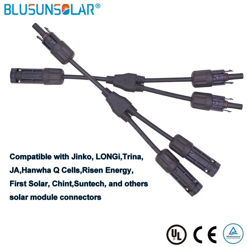 

TUV Approved 2 in 1 1500V PV Y/T Branch Solar Parallel Connector Male to Female Plug