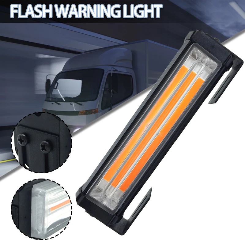 

Mayitr 1pair DC12V/24V Car Truck Grille COB LED Strobe Light High Brightness Automobile Flashing Emergency Warning Lamp